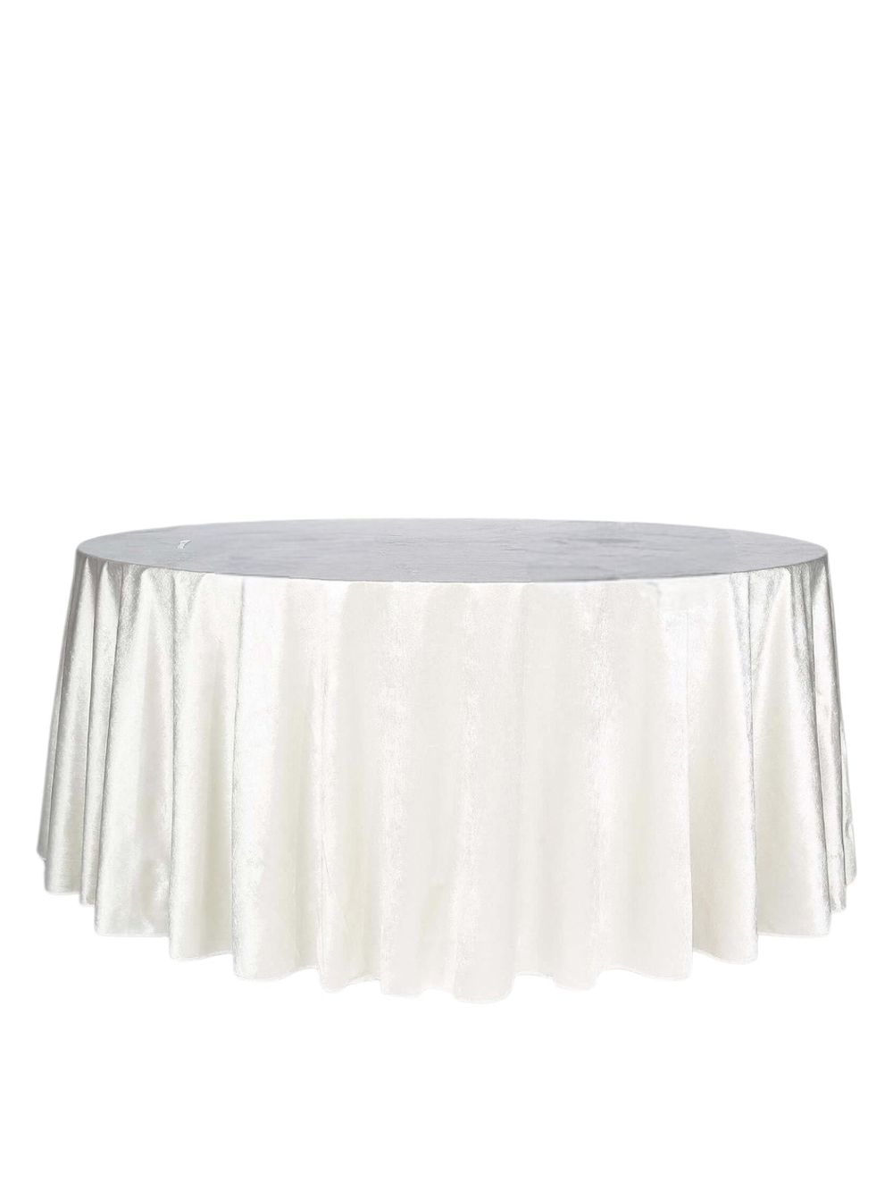 Large Ivory Premium Velvet Round Tablecloth for Weddining And Events